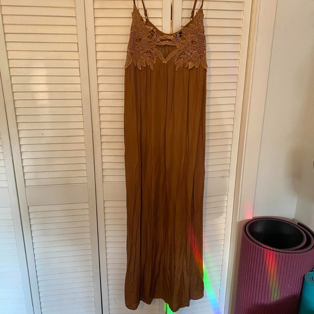 burnt orange maxi dress